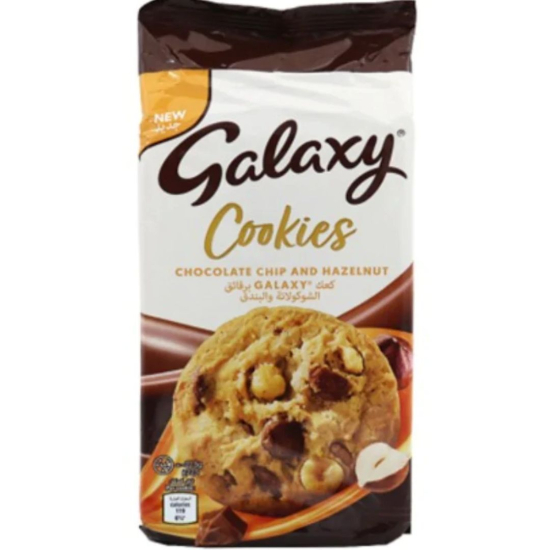 Galaxy Chocolate Chocolate Chip & Hazelnut Cookies 180g, Pack Of 8