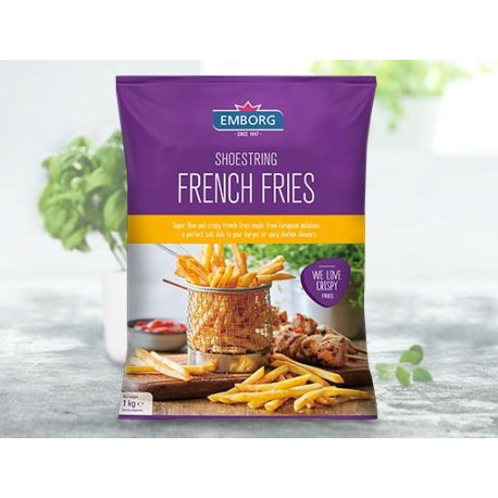 Emborg French Fries Shoestring 7mm 1kg, Pack Of 10