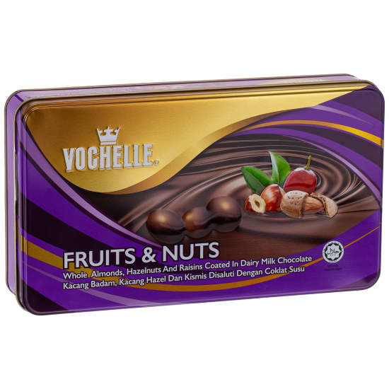 Vochelle Gift Covered Frt/Nuts 1X180GM TIN SQUER