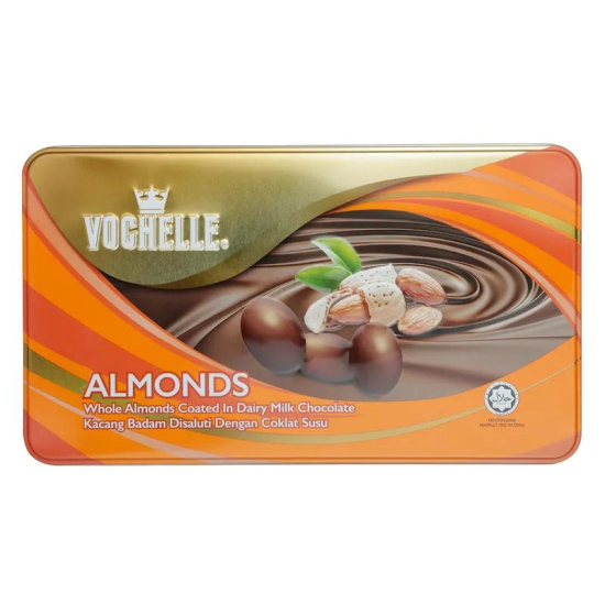 Vochelle Gift Covered Almond 1X180GM TIN SQUARE