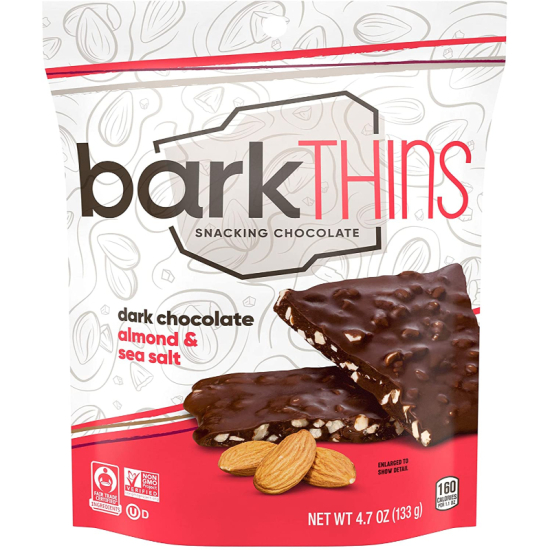 Barkthins Snacking Dark Chocolate Almond With Sea Salt, 133g