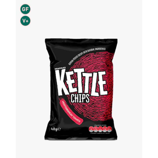 Kettle Chips Potato Crisps Mediterranean Tomato 40g, Pack Of 12