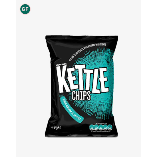 Kettle Chips Potato Crisps Sour Cream & Chives 40g, Pack Of 12