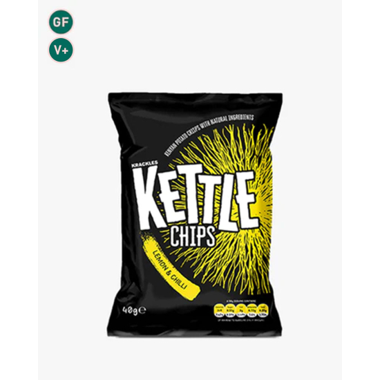 Kettle Chips Potato Crisps Lemon Chilli 40g, Pack Of 12