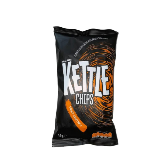 Kettle Chips Potato Crisps Fruit Chutney 40g, Pack Of 12