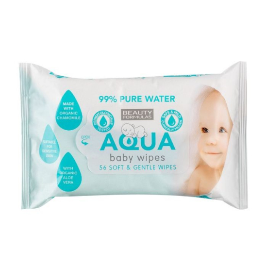 Beauty Formulas Aqua Baby Wipes 56pcs