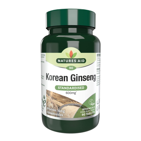 Natures Aid Korean Ginseng 600Mg 90Tabs: 020900