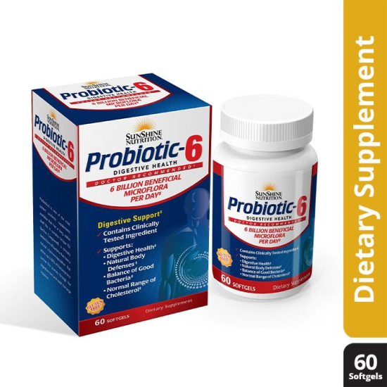 Sunshine Nutrition Probiotic-6 60 Softgels