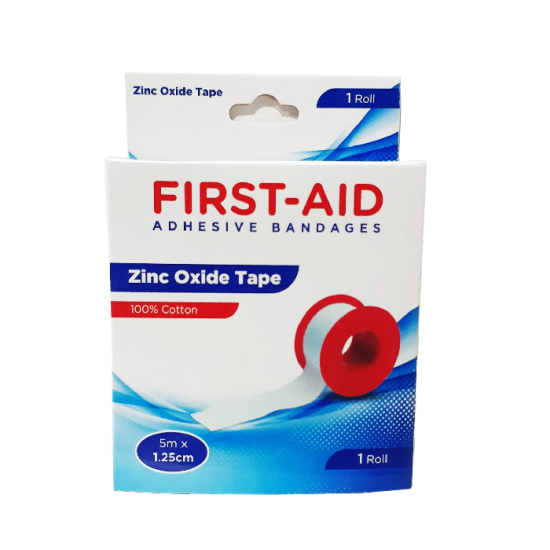 First Aid Zinc Oxide Tape 5M X 1.25Cm 1 Roll : 08616