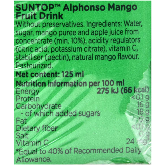 Suntop Juice Mango S/P 18x125 ml