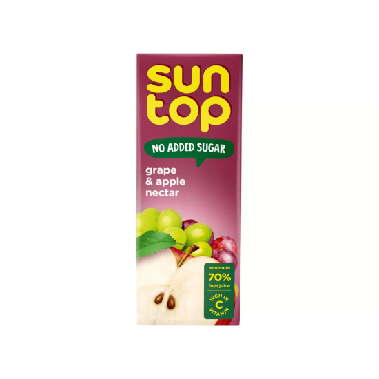 Suntop No Added Sugar Grape & Apple Nectar 3x6x180 ml