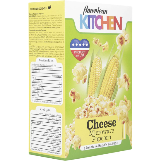 American Kitchen Cheese Microwave Popcorn 12X3X3 OZ