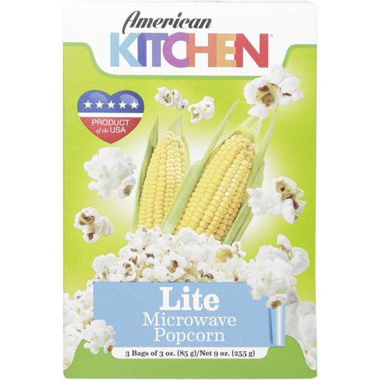 American Kitchen Lite Microwave Popcorn 12X3X3 OZ