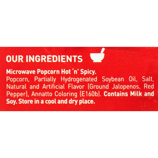 American Kitchen Hot & Spicy Microwave Popcorn 12X3X3 OZ