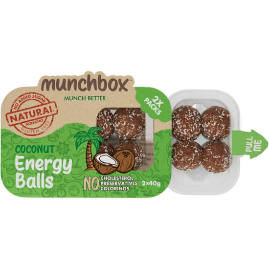  Munchbox, Energy Balls Coconut 80g, Pack Of 10