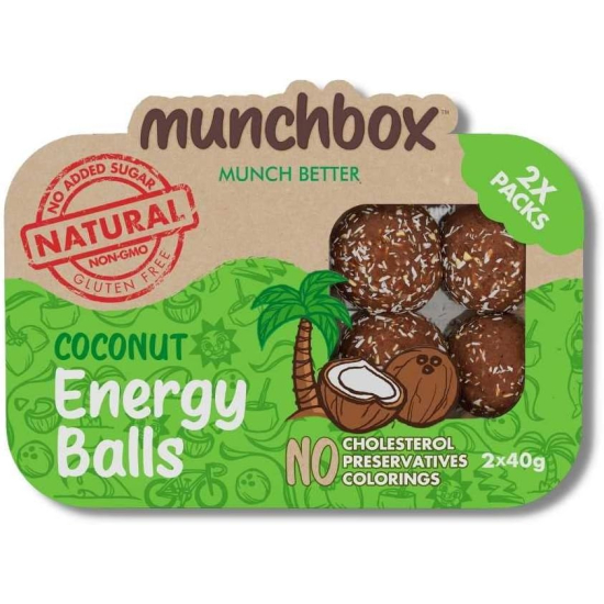  Munchbox, Energy Balls Coconut 80g, Pack Of 10