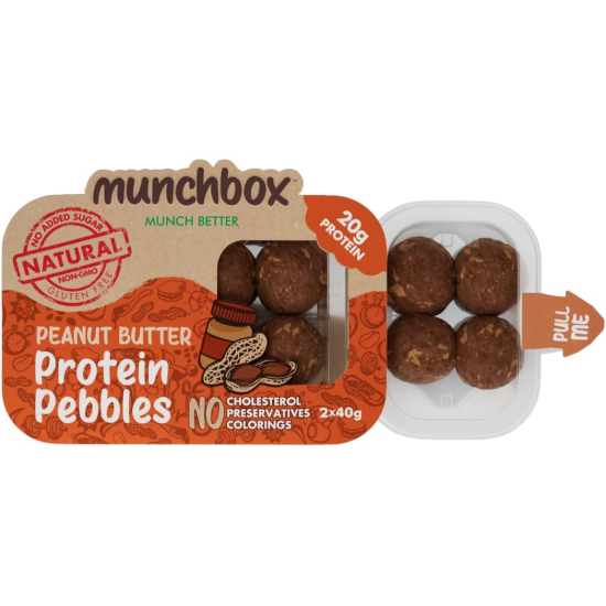 Munchbox Protein Pebbles Peanut Butter 80g, Pack Of 10