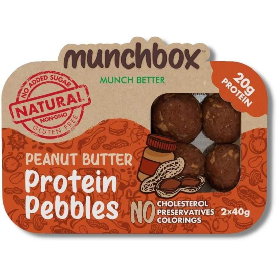 Munchbox Protein Pebbles Peanut Butter 80g, Pack Of 10