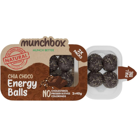 Munchbox, Chia Choco Energy Balls 80g , Pack Of 10