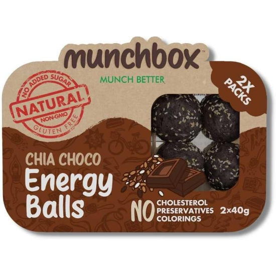 Munchbox, Chia Choco Energy Balls 80g , Pack Of 10