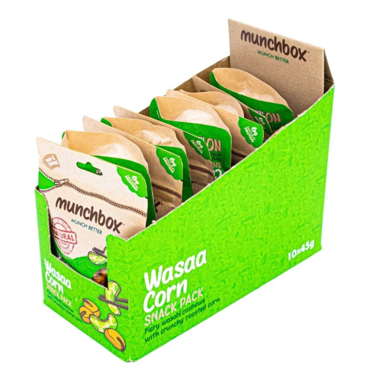 Munchbox Snack Pack Wasaa Corn 45g, Pack Of 10