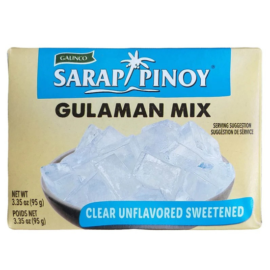 Galinco Sarap Pinoy Gulaman Mix (Clear Unflavored Sweetened), 3.35 Ounces, Pack Of 24