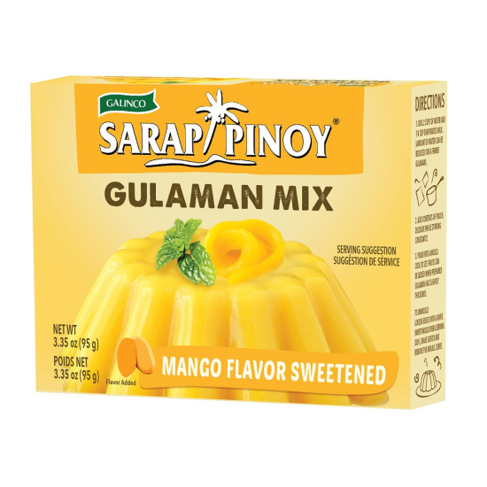 Galinco Sarap Pinoy Gulaman Mix Mango Flavor Sweetened 95g, Pack Of 24