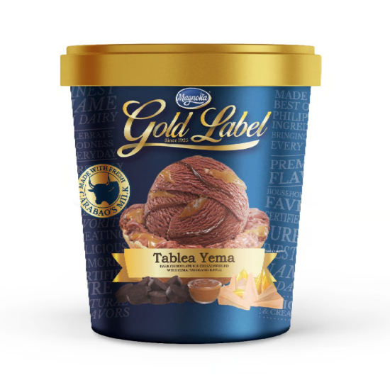 Magnolia Gold Label Tablea Yema Dark Chocolate Ice Cream 450 ml, Pack Of 16