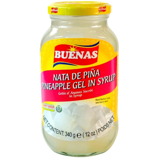 Buenas Nata De Pina Pineapple Gel in Syrup 12 Oz, Pack Of 24