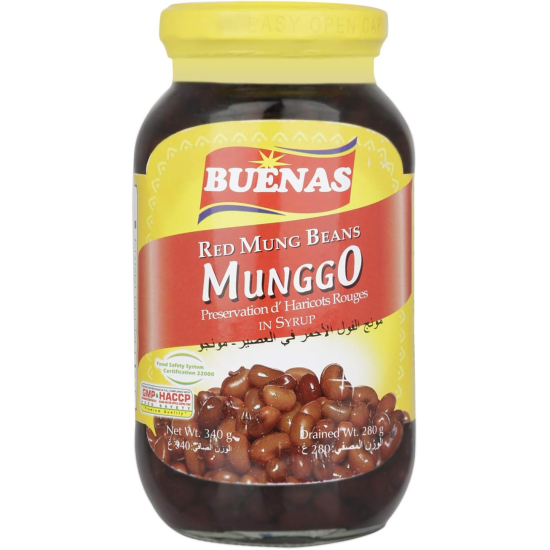 Buenas Munggo Red Mung Beans in Syrup 340g, Pack Of 24