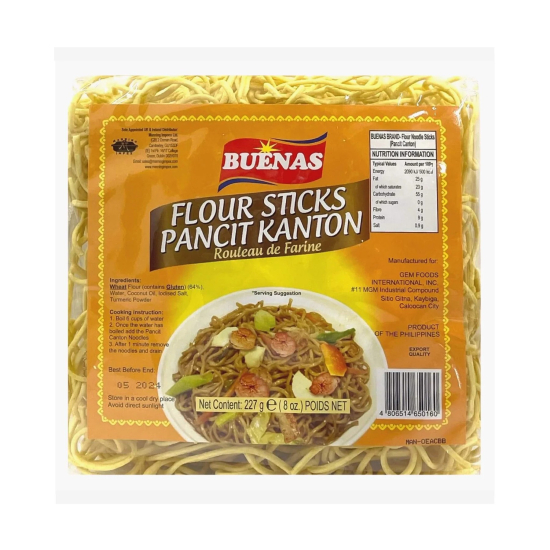 Buenas Flour Sticks Pancit Kanton 227g, Pack Of 30