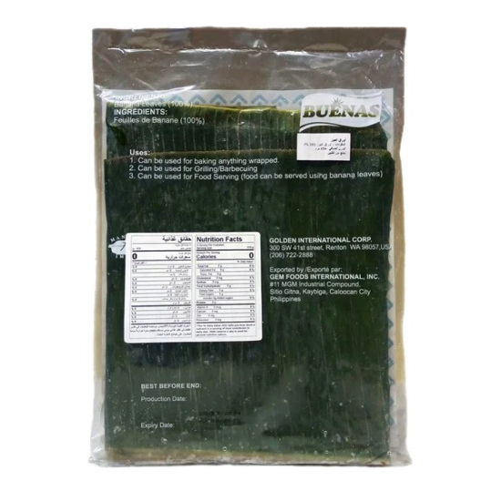 Buenas Banana Leaves Frozen 454g, Pack Of 25