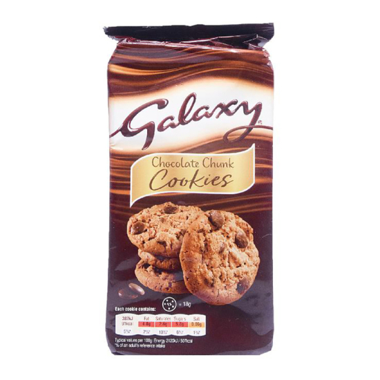 Galaxy Cookies Chocolate 180g, Pack Of 8