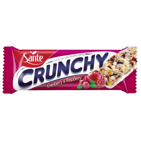 Sante Crunchy Muesli Bar Cranberry & Raspberry 25X40g