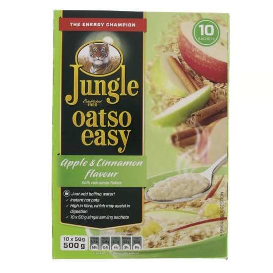 Jungle Oatso Easy Apple And Cinnamon Flavour With Real Apple Flakes 500g, Pack Of 6