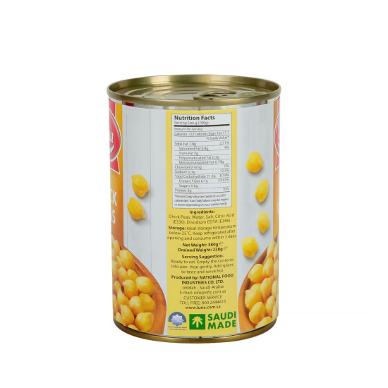 Luna Chick Peas 380g, Pack Of 24