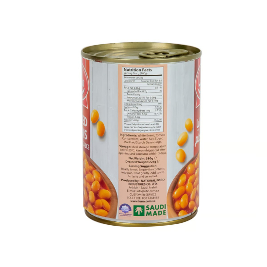 Luna Baked Beans In Tomato Sauce 380g, Pack Of 24