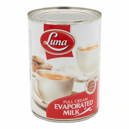 Luna Milk Evaporated Full Cream 400 ml, Pack Of 48