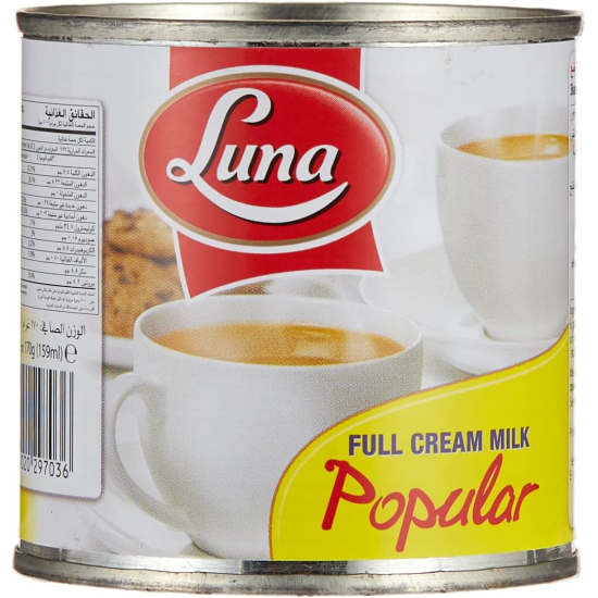 Luna Full Cream Evaporated Milk Popular 170g, Pack Of 48