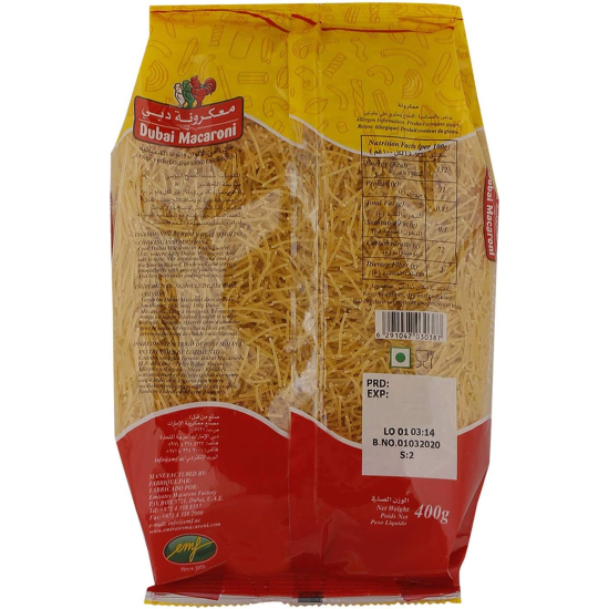 Dubai Macaroni Vermicelli 20x400g, Pack Of 4