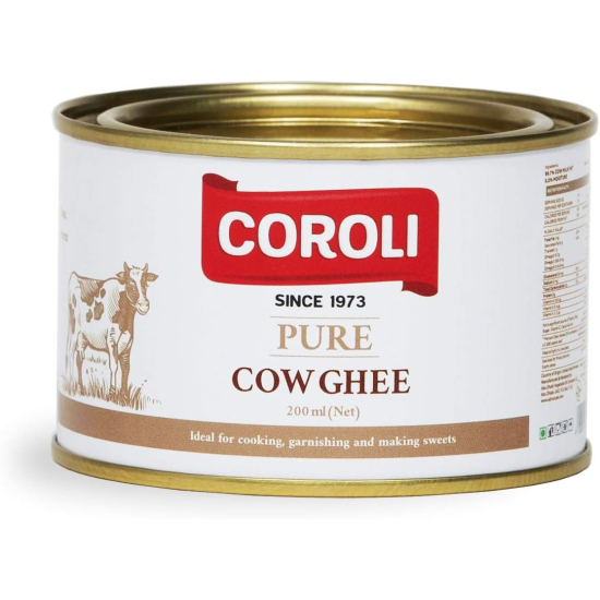 Coroli Pure Cow Ghee Tin 12x200 ml, Pack Of 4