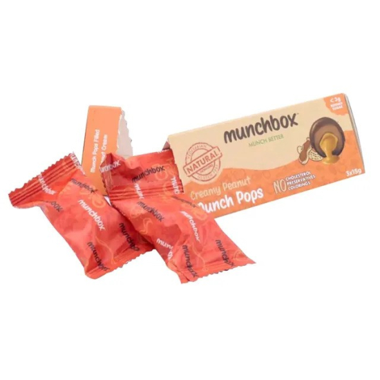 Munchbox Munch Pops Creamy Peanut 45g, Pack Of 20