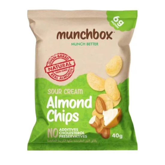 Munchbox Sour Cream Almond Chips 40g, Pack Of 20