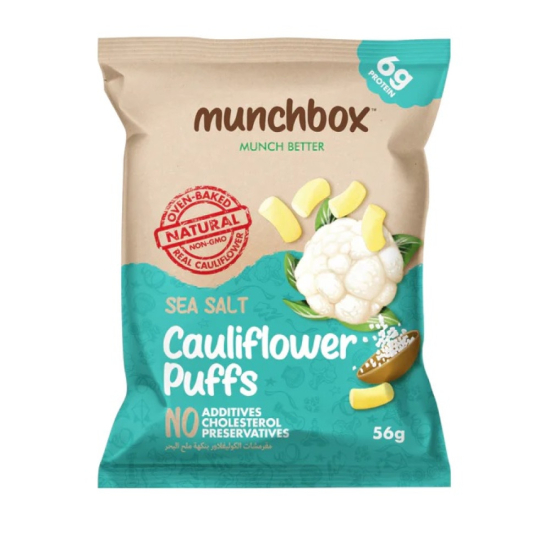 Munchbox Sea Salt Cauliflower Puffs 56g, Pack Of 20