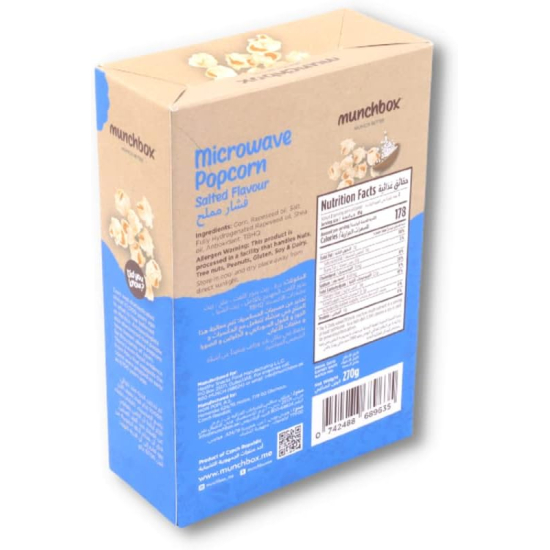 Munchbox Salted Microwave Popcorn 270g, Pack Of 25