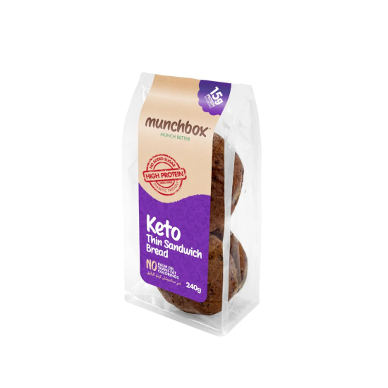 Munchbox Keto Thin Sandwich Bread 4 Pieces 240g, Pack Of 20