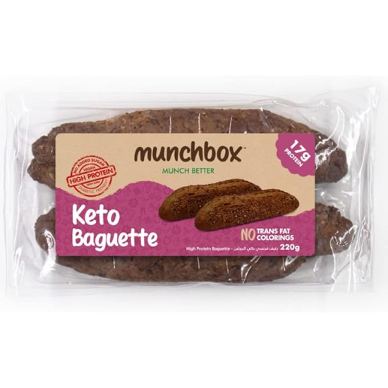 Munchbox Keto Baguette 220g, Pack Of 20