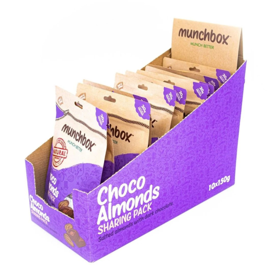 Munchbox  Choco Almonds Sharing Pack 150g, Pack Of 10