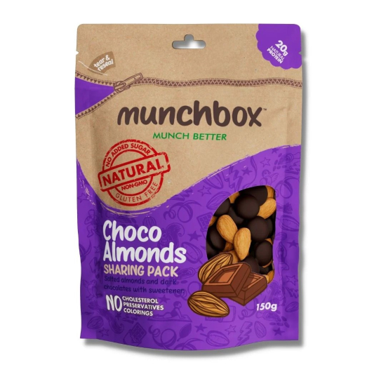 Munchbox  Choco Almonds Sharing Pack 150g, Pack Of 10