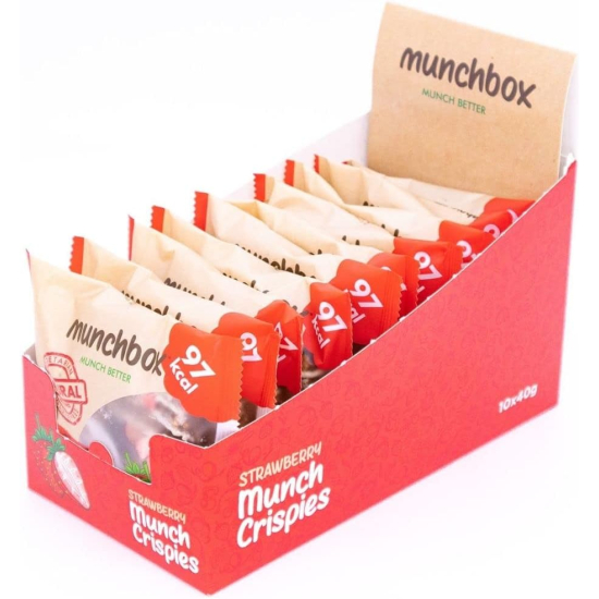 Munchbox Strawberry Munch Crispies 40g, Pack Of 10